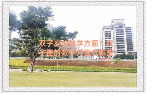 双子座的数学方面？双子座的数学方面有哪些