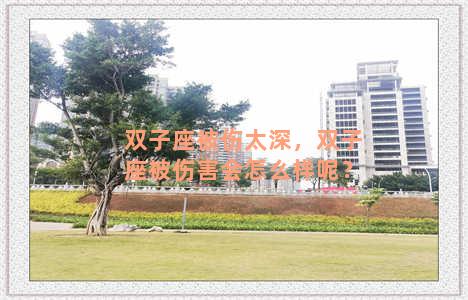 双子座被伤太深，双子座被伤害会怎么样呢？