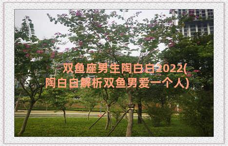 双鱼座男生陶白白2022(陶白白解析双鱼男爱一个人)